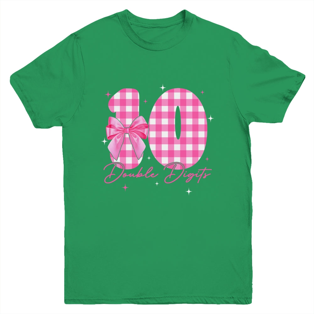 10 Double Digits 10th Birthday Girl Coquette 10 Year Old Youth Shirt | teecentury