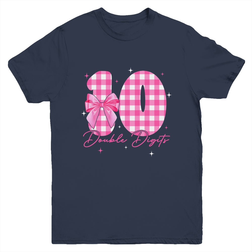 10 Double Digits 10th Birthday Girl Coquette 10 Year Old Youth Shirt | teecentury