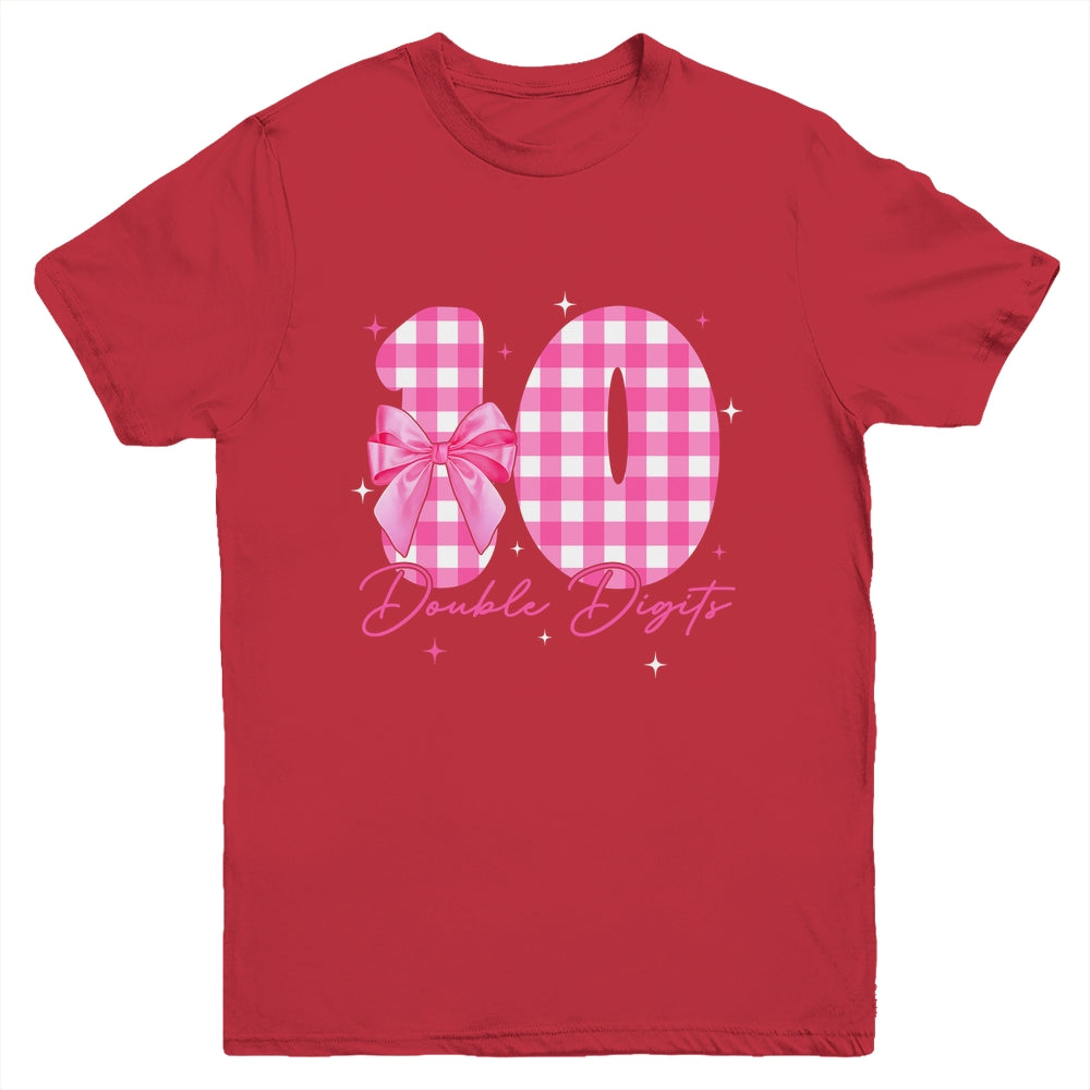10 Double Digits 10th Birthday Girl Coquette 10 Year Old Youth Shirt | teecentury