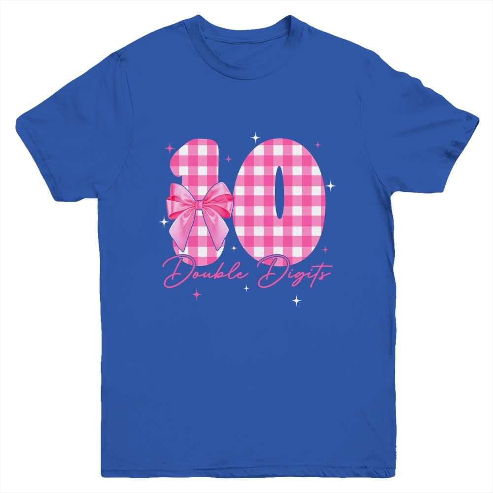 10 Double Digits 10th Birthday Girl Coquette 10 Year Old Youth Shirt | teecentury
