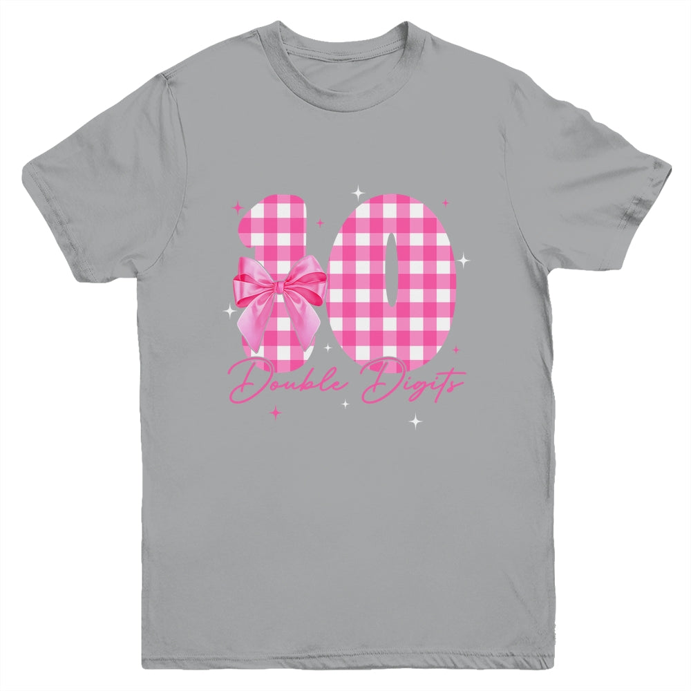 10 Double Digits 10th Birthday Girl Coquette 10 Year Old Youth Shirt | teecentury
