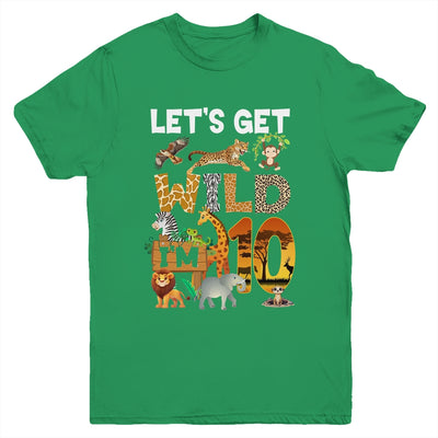 10 Year Old Zoo Birthday Safari Jungle Animal 10th Bday Youth Shirt | teecentury