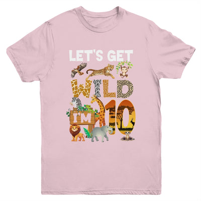 10 Year Old Zoo Birthday Safari Jungle Animal 10th Bday Youth Shirt | teecentury