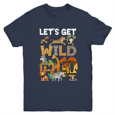 10 Year Old Zoo Birthday Safari Jungle Animal 10th Bday Youth Shirt | teecentury