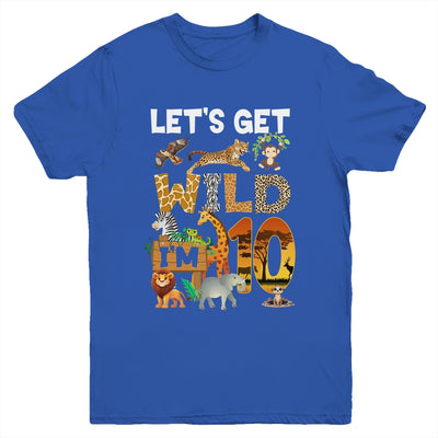 10 Year Old Zoo Birthday Safari Jungle Animal 10th Bday Youth Shirt | teecentury