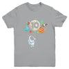 10 Years Old Birthday Boy Astronaut Space 10th Birthday Youth Shirt | teecentury