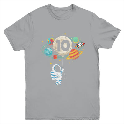 10 Years Old Birthday Boy Astronaut Space 10th Birthday Youth Shirt | teecentury