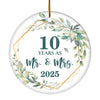 10th Anniversary Wedding Ornament Married 10 Years As Mr and Mrs For Couples Christmas Husband Wife Wedding Gift Holiday Decoration Christmas Tree Ornament | teecentury