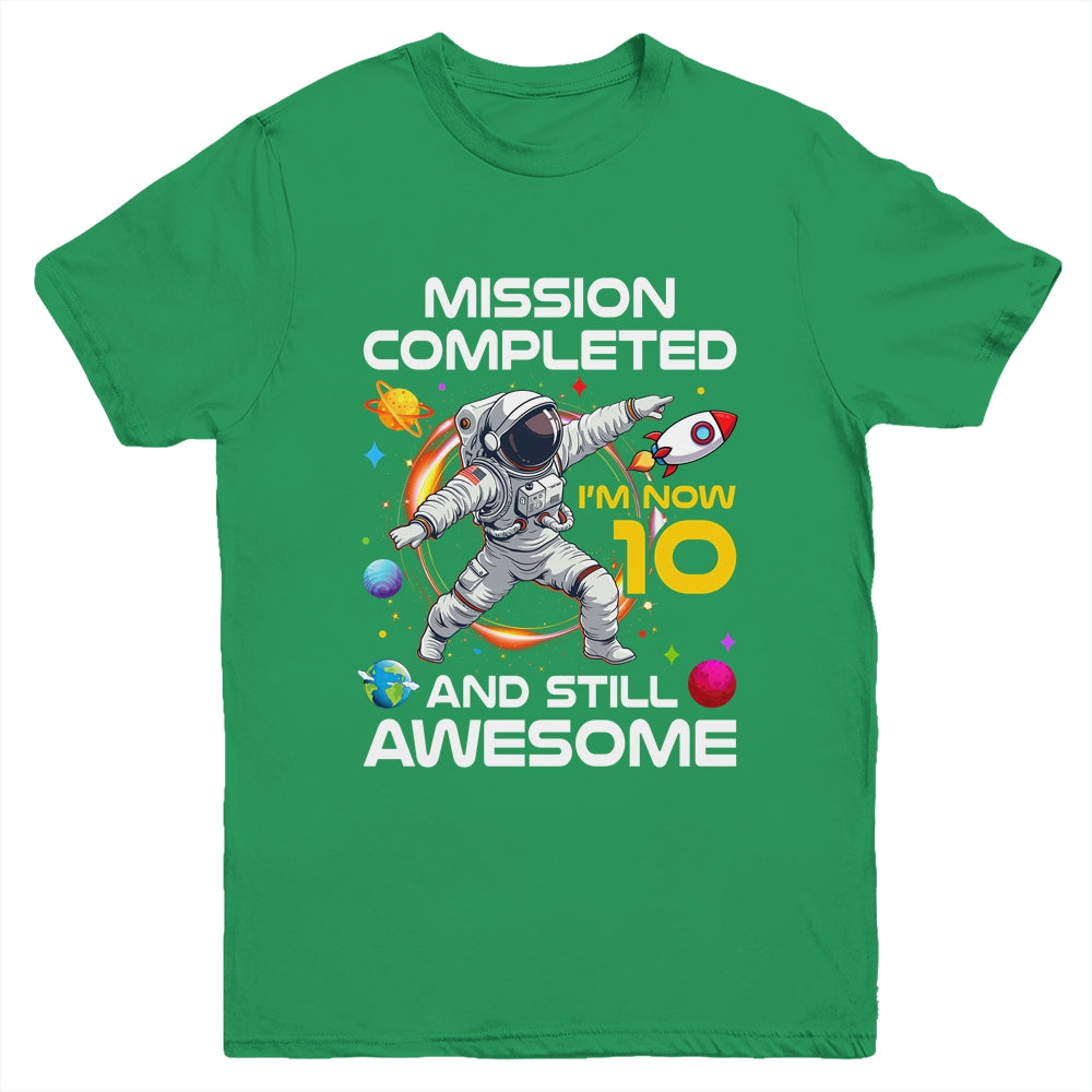 10th Birthday Astronaut 10 Years Old Outer Space Birthday Youth Shirt | teecentury