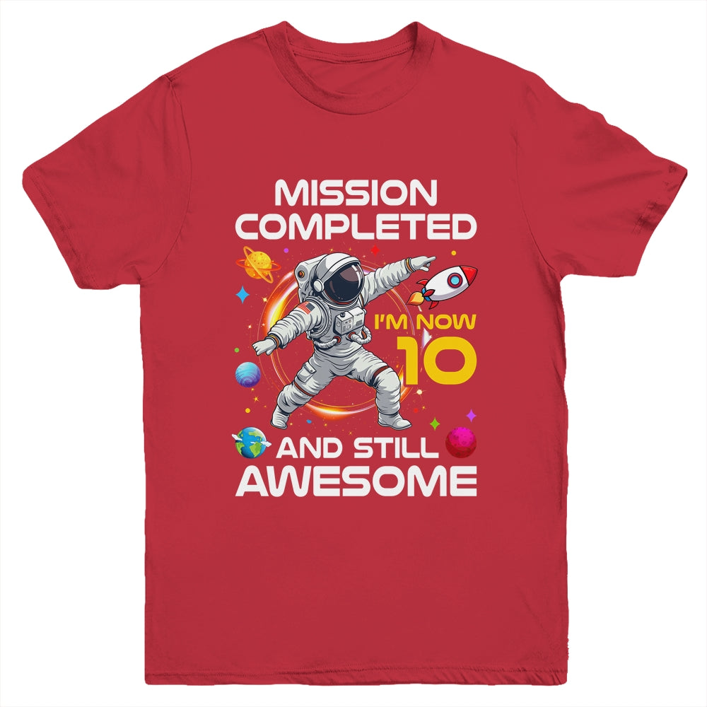 10th Birthday Astronaut 10 Years Old Outer Space Birthday Youth Shirt | teecentury