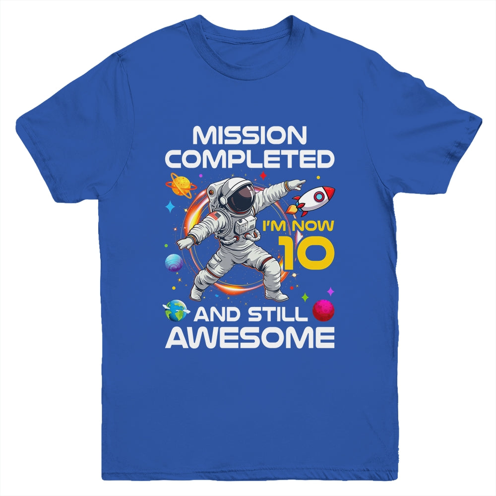 10th Birthday Astronaut 10 Years Old Outer Space Birthday Youth Shirt | teecentury