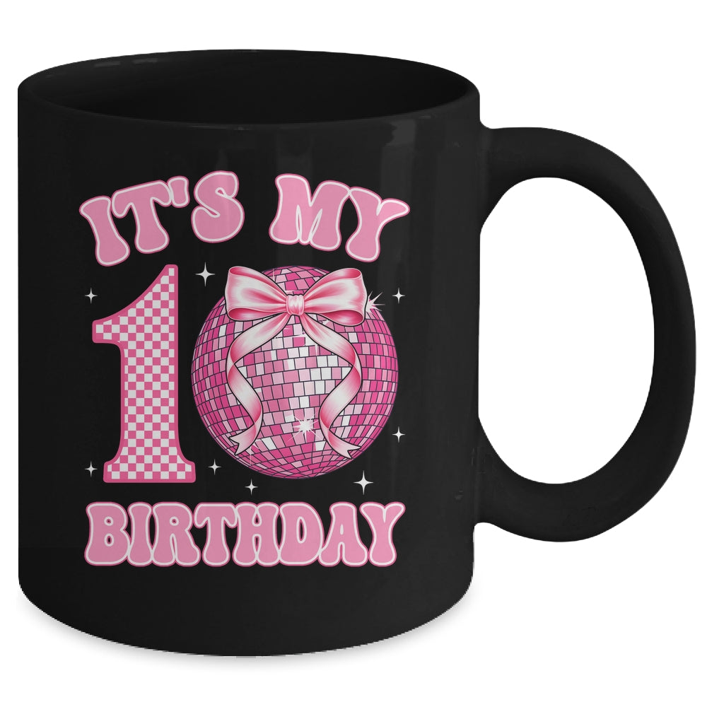 10th Birthday Coquette Bow Disco Ball 10 Year Old Birthday Mug | teecentury