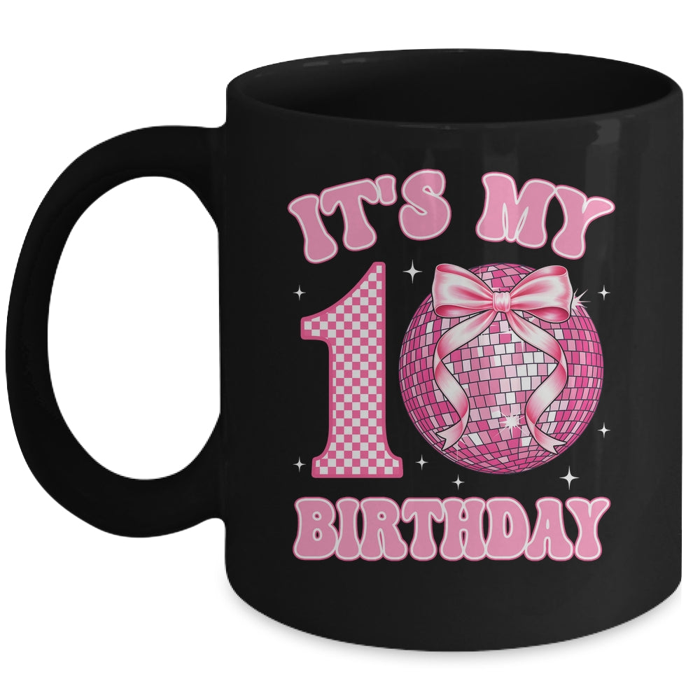 10th Birthday Coquette Bow Disco Ball 10 Year Old Birthday Mug | teecentury
