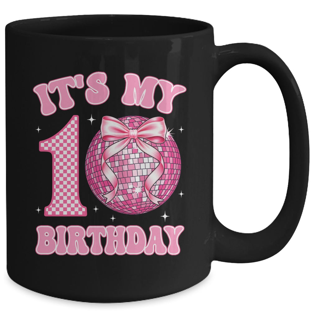 10th Birthday Coquette Bow Disco Ball 10 Year Old Birthday Mug | teecentury