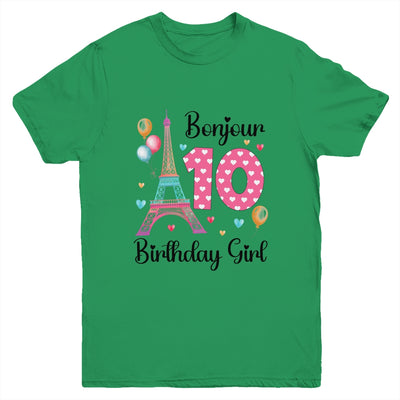 10th Birthday Girl Outfit France French Paris Eiffel Tower Youth Shirt | teecentury