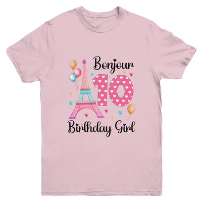 10th Birthday Girl Outfit France French Paris Eiffel Tower Youth Shirt | teecentury