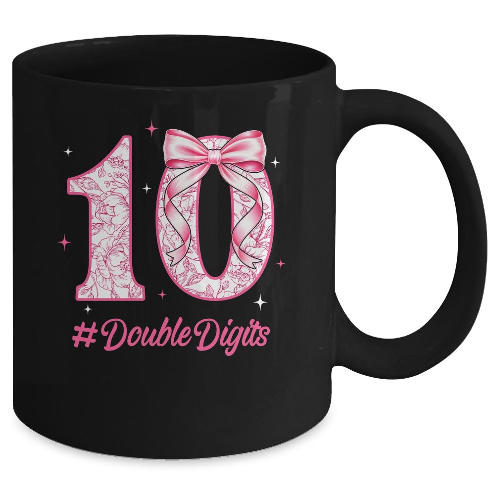10th Birthday Girl Pink Coquette Bow 10 Year Old Aesthetic Mug | teecentury