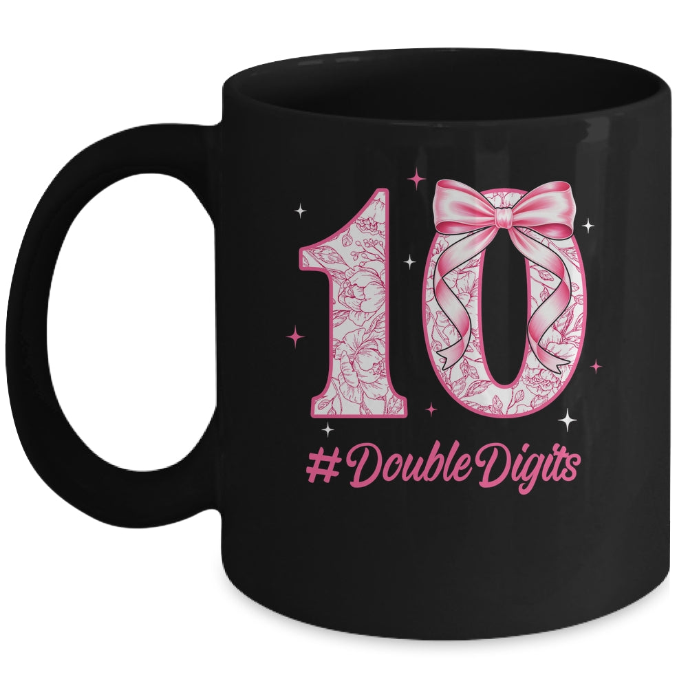 10th Birthday Girl Pink Coquette Bow 10 Year Old Aesthetic Mug | teecentury