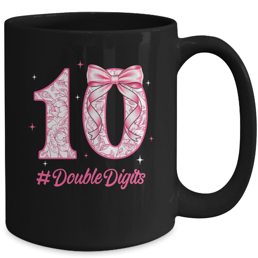 10th Birthday Girl Pink Coquette Bow 10 Year Old Aesthetic Mug | teecentury