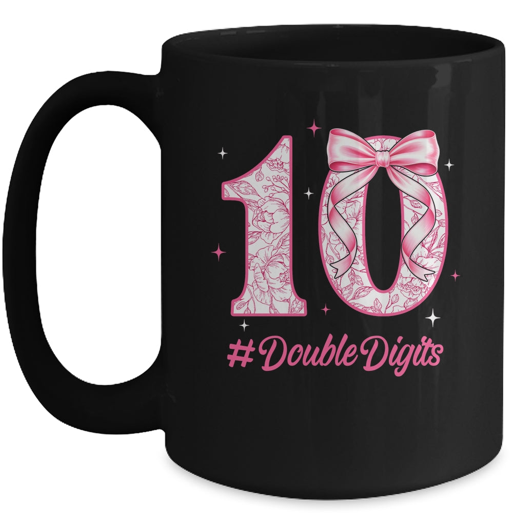 10th Birthday Girl Pink Coquette Bow 10 Year Old Aesthetic Mug | teecentury