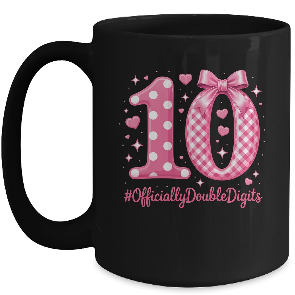 10th Birthday Girls 10 Year Officially Double Digits Bday Mug | teecentury