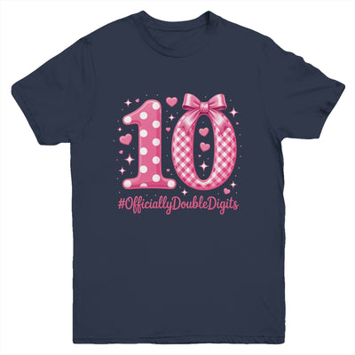 10th Birthday Girls 10 Year Officially Double Digits Bday Youth Shirt | teecentury
