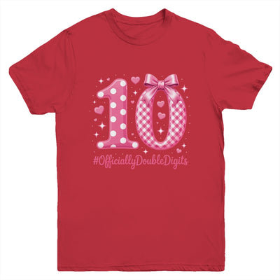 10th Birthday Girls 10 Year Officially Double Digits Bday Youth Shirt | teecentury