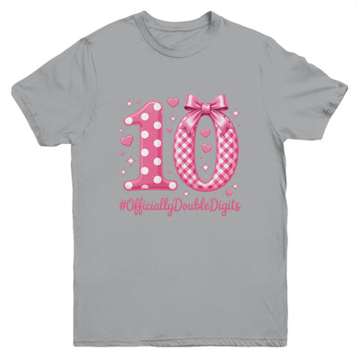10th Birthday Girls 10 Year Officially Double Digits Bday Youth Shirt | teecentury
