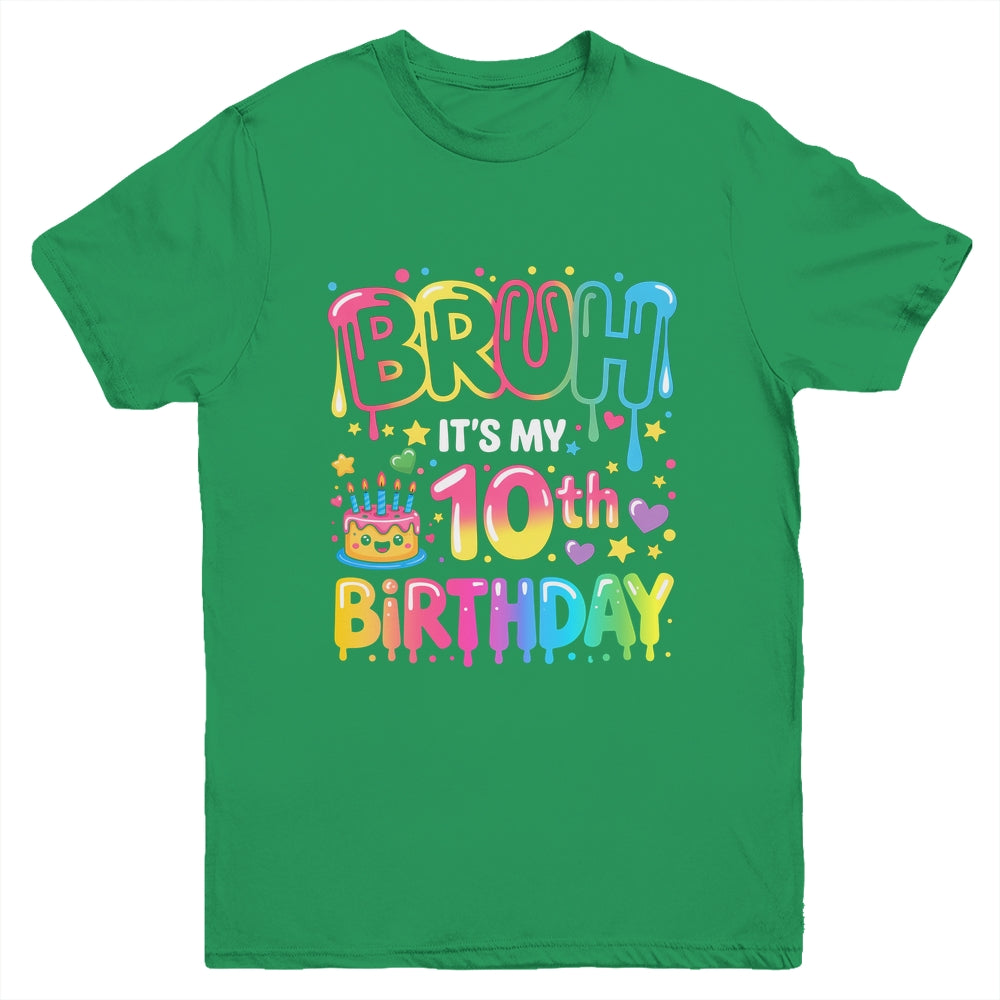10th Birthday Girls 10 Years Old Bruh Double Digits Birthday Youth Shirt | teecentury