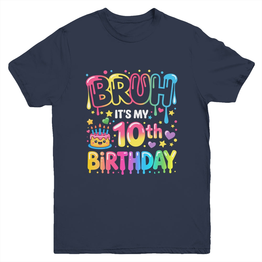 10th Birthday Girls 10 Years Old Bruh Double Digits Birthday Youth Shirt | teecentury