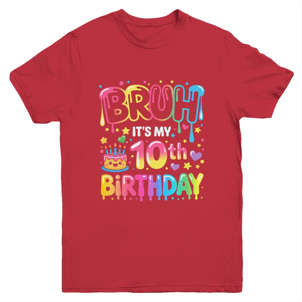 10th Birthday Girls 10 Years Old Bruh Double Digits Birthday Youth Shirt | teecentury