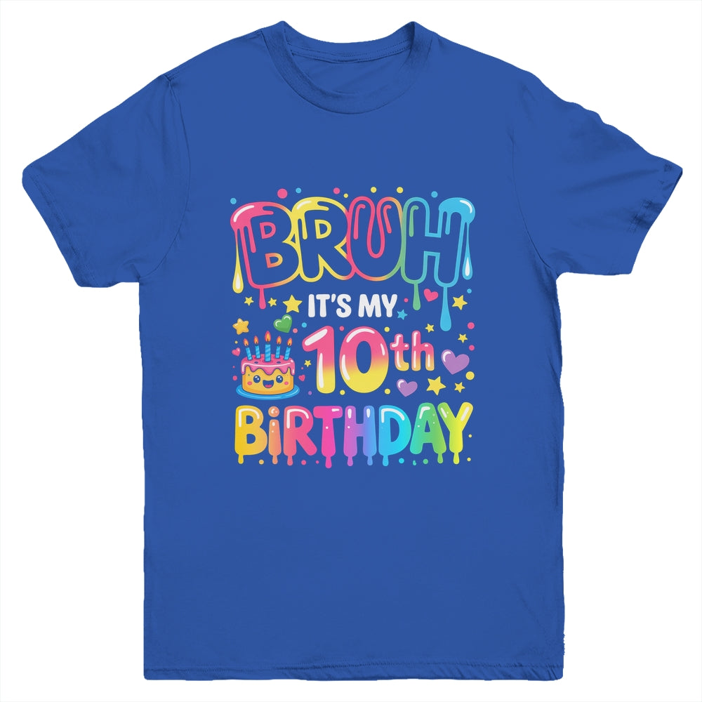 10th Birthday Girls 10 Years Old Bruh Double Digits Birthday Youth Shirt | teecentury