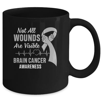 Brain Cancer Awareness Grey Not All Wounds Are Visible Mug