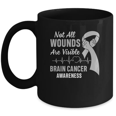 Brain Cancer Awareness Grey Not All Wounds Are Visible Mug