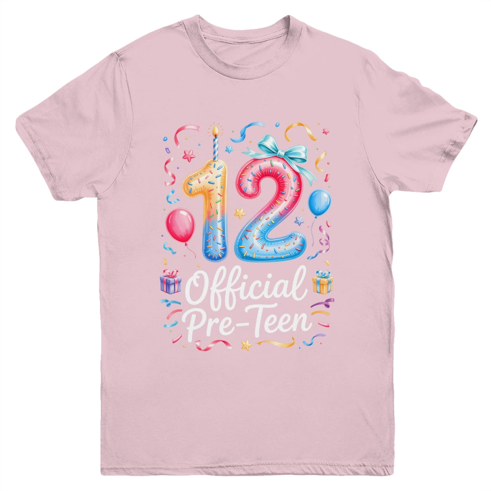12 Official Pre-Teen Coquette 12 Year Old 12th Birthday Girl Youth Shirt | teecentury