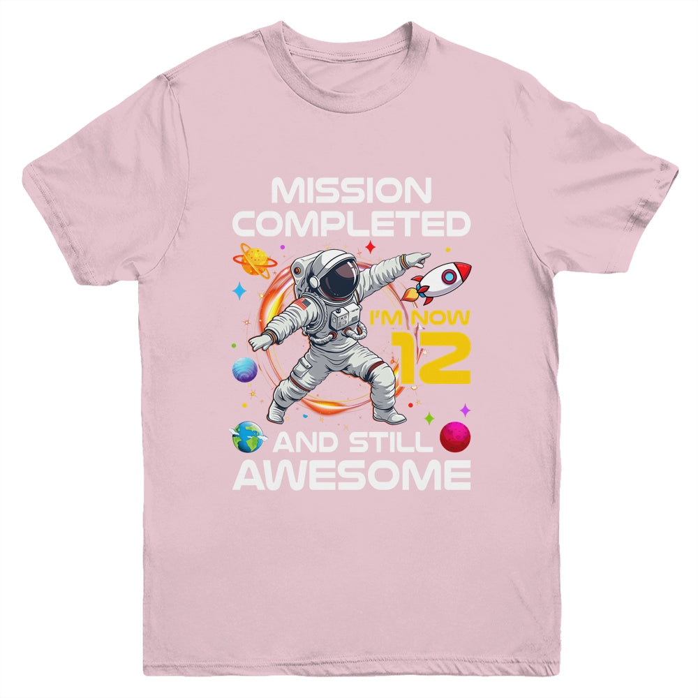 12th Birthday Astronaut 12 Years Old Outer Space Birthday Youth Shirt | teecentury