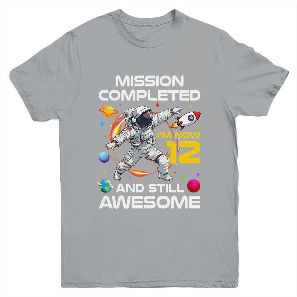 12th Birthday Astronaut 12 Years Old Outer Space Birthday Youth Shirt | teecentury