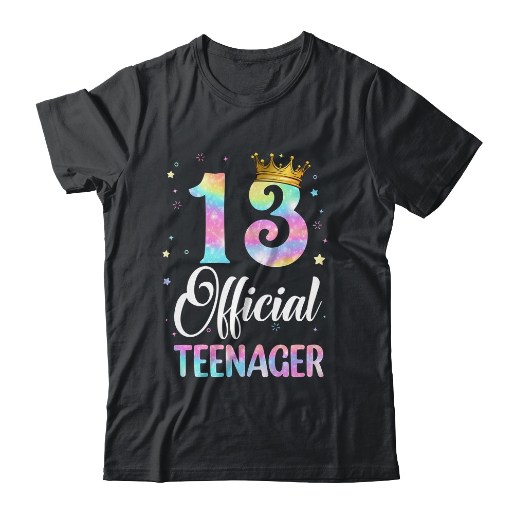 13 Official Teenager Crown 13 Year Old Tie Dye 13th Birthday Shirt & Tank Top | teecentury