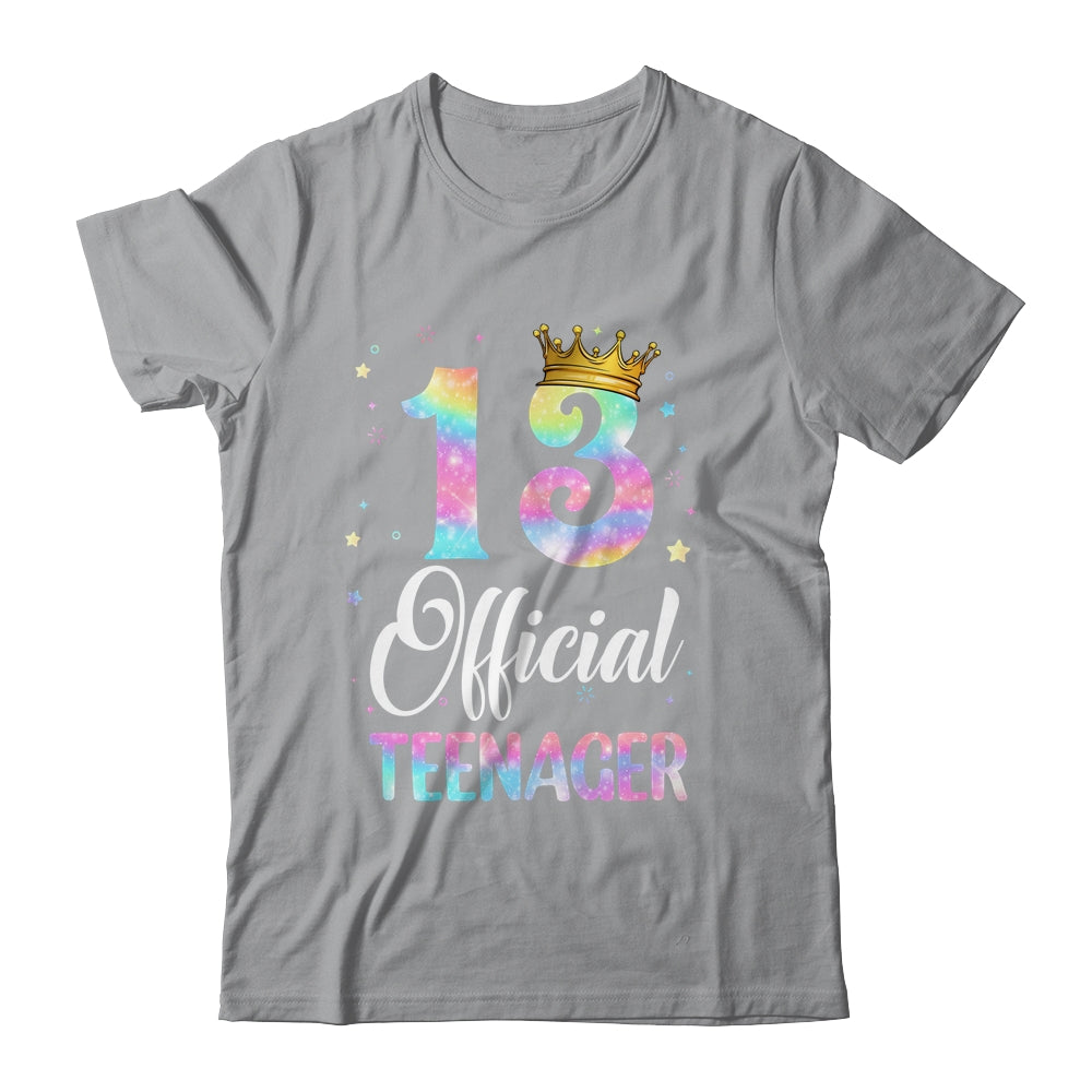 13 Official Teenager Crown 13 Year Old Tie Dye 13th Birthday Shirt & Tank Top | teecentury