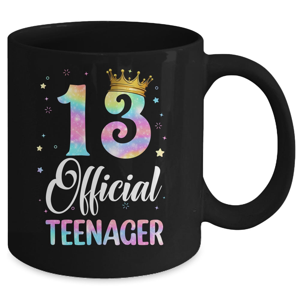 13 Official Teenager Crown 13 Year Old Tie Dye 13th Birthday Mug | teecentury