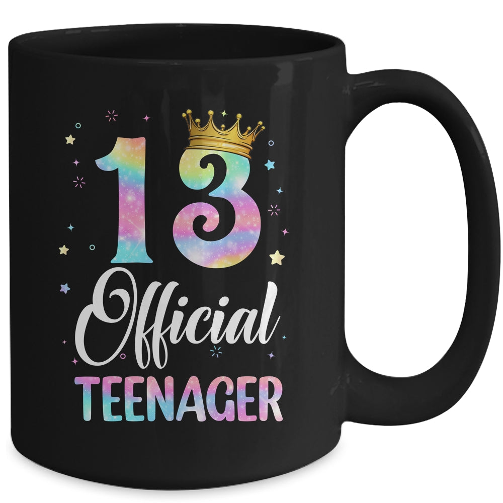13 Official Teenager Crown 13 Year Old Tie Dye 13th Birthday Mug | teecentury