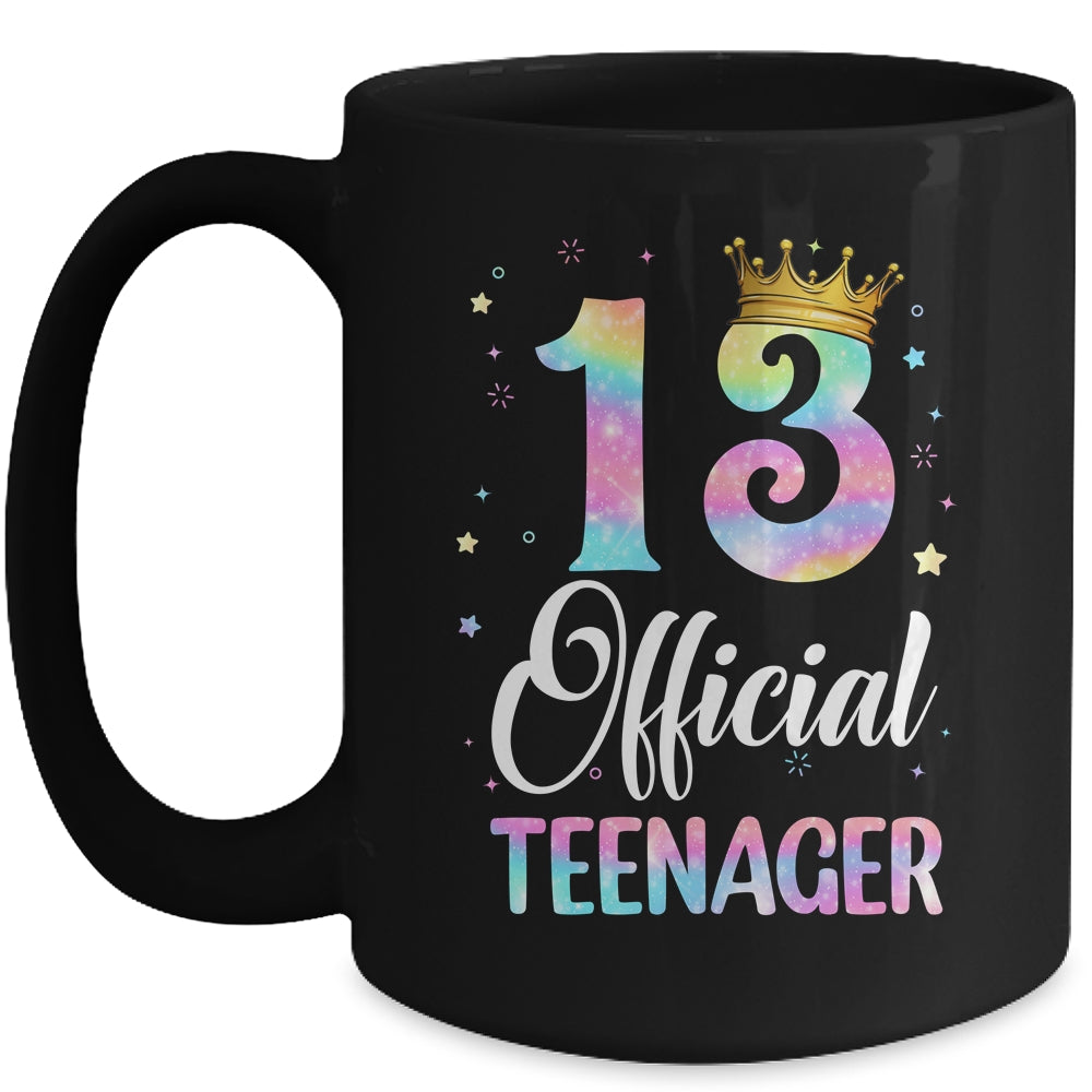 13 Official Teenager Crown 13 Year Old Tie Dye 13th Birthday Mug | teecentury