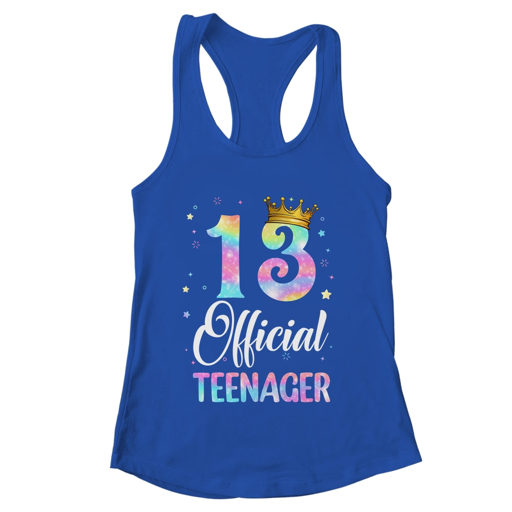 13 Official Teenager Crown 13 Year Old Tie Dye 13th Birthday Shirt & Tank Top | teecentury