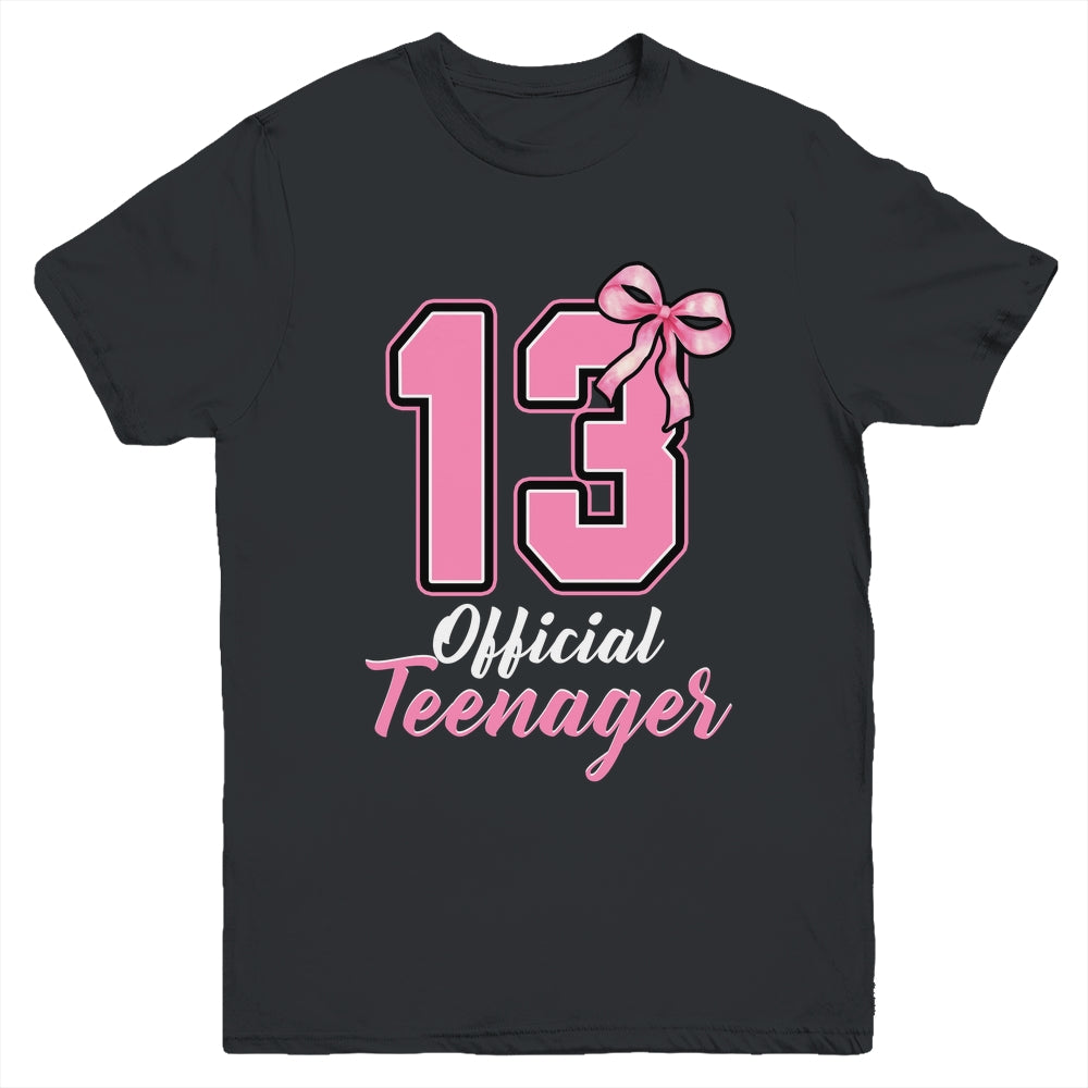 13 Year Old Coquette Bow Official Teenager 13th Birthday Youth Shirt | teecentury