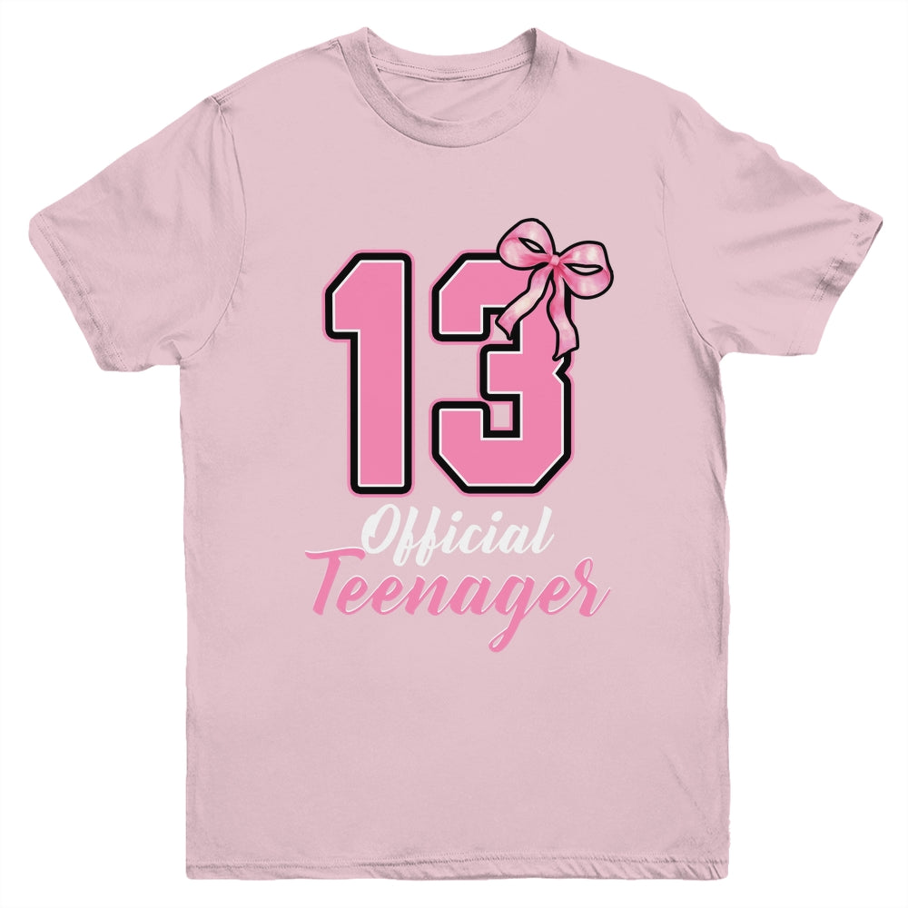 13 Year Old Coquette Bow Official Teenager 13th Birthday Youth Shirt | teecentury