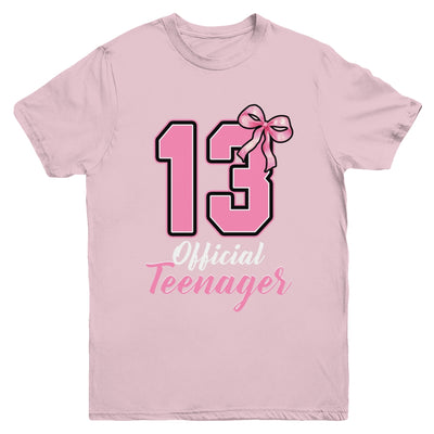 13 Year Old Coquette Bow Official Teenager 13th Birthday Youth Shirt | teecentury