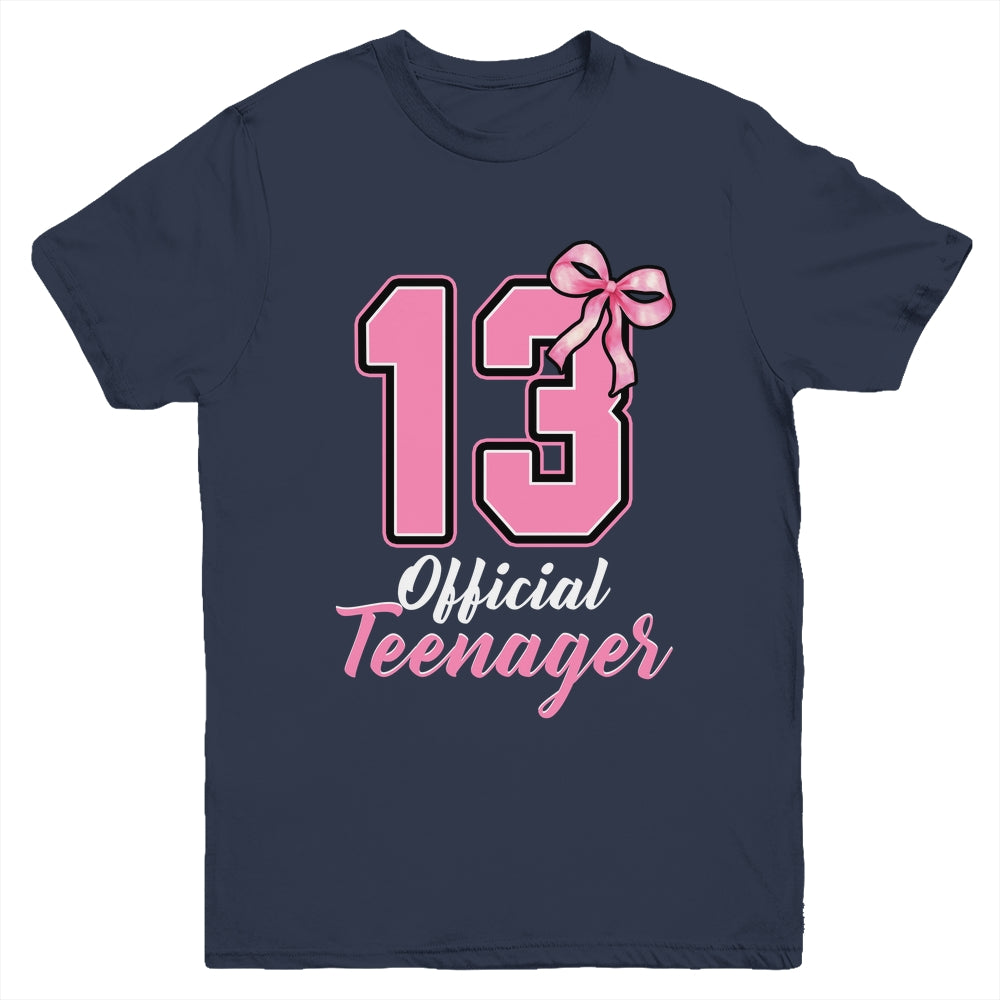 13 Year Old Coquette Bow Official Teenager 13th Birthday Youth Shirt | teecentury