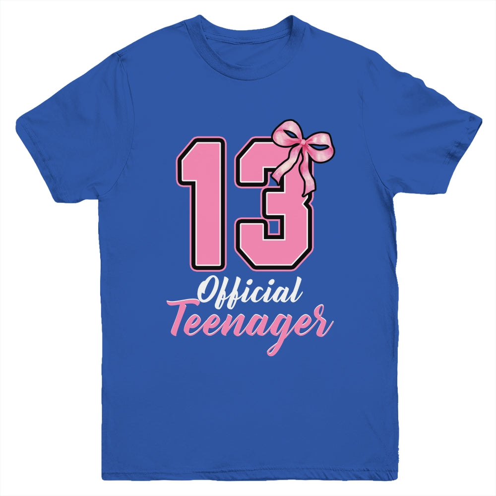 13 Year Old Coquette Bow Official Teenager 13th Birthday Youth Shirt | teecentury