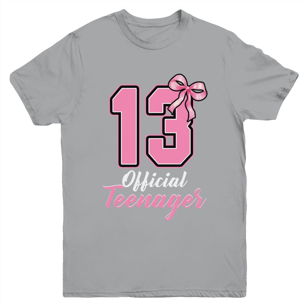 13 Year Old Coquette Bow Official Teenager 13th Birthday Youth Shirt | teecentury