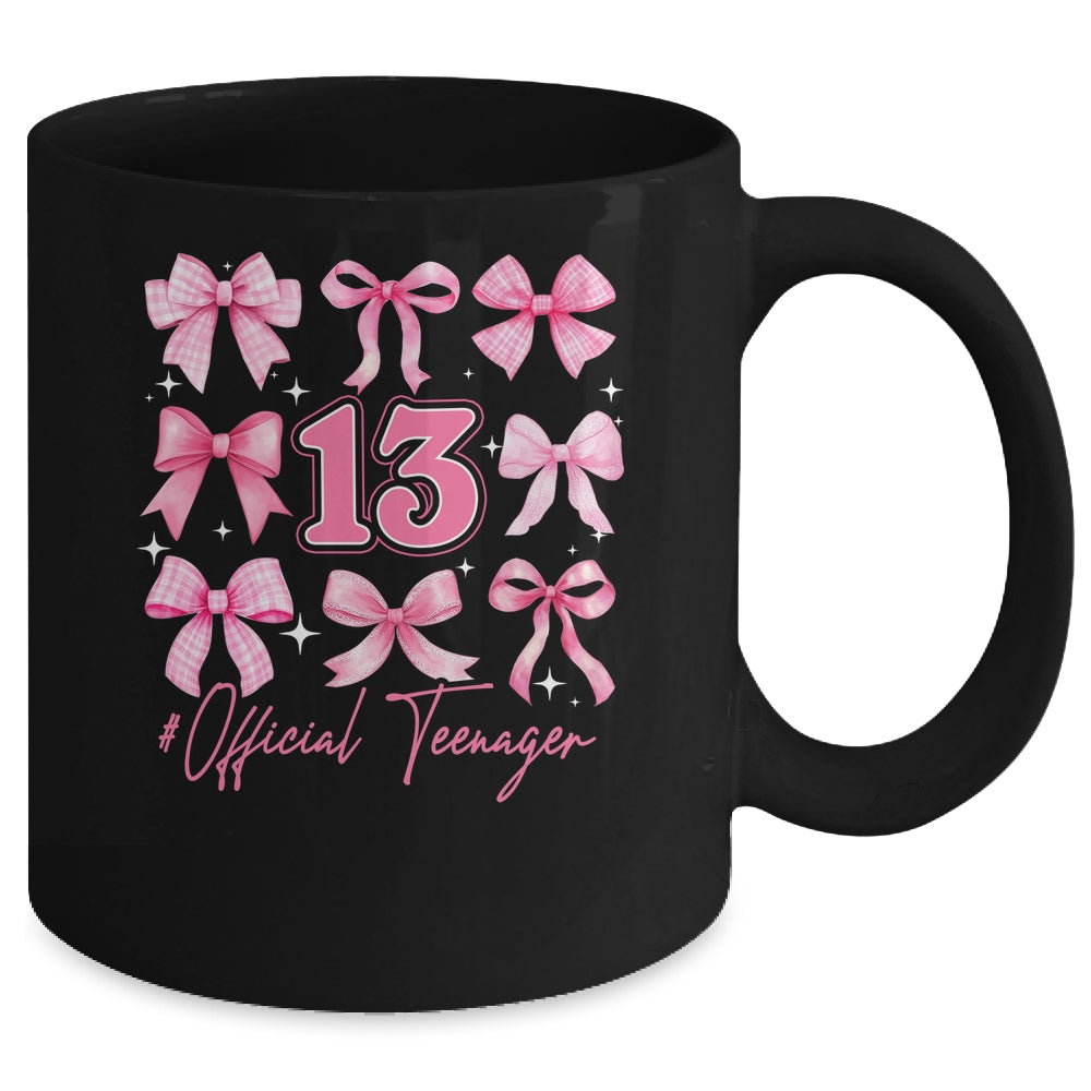 13th Birthday Pink Coquette Bow 13 Year Old Birthday Girl Mug | teecentury